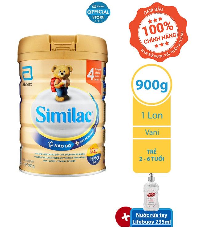 [Tặng nước rửa tay khô] Sữa bột Similac 4 900g Gold Label